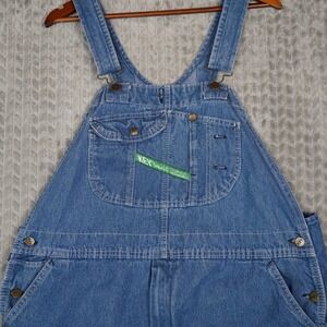 Key Imperial Overalls Mens 44x34 Blue Denim Workwear Bibs Cotton Relaxed Fit